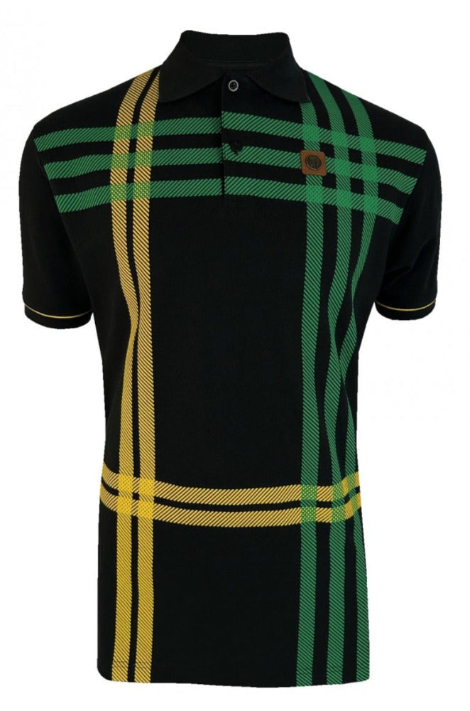 Printed check panel polo TR/8936 Black L