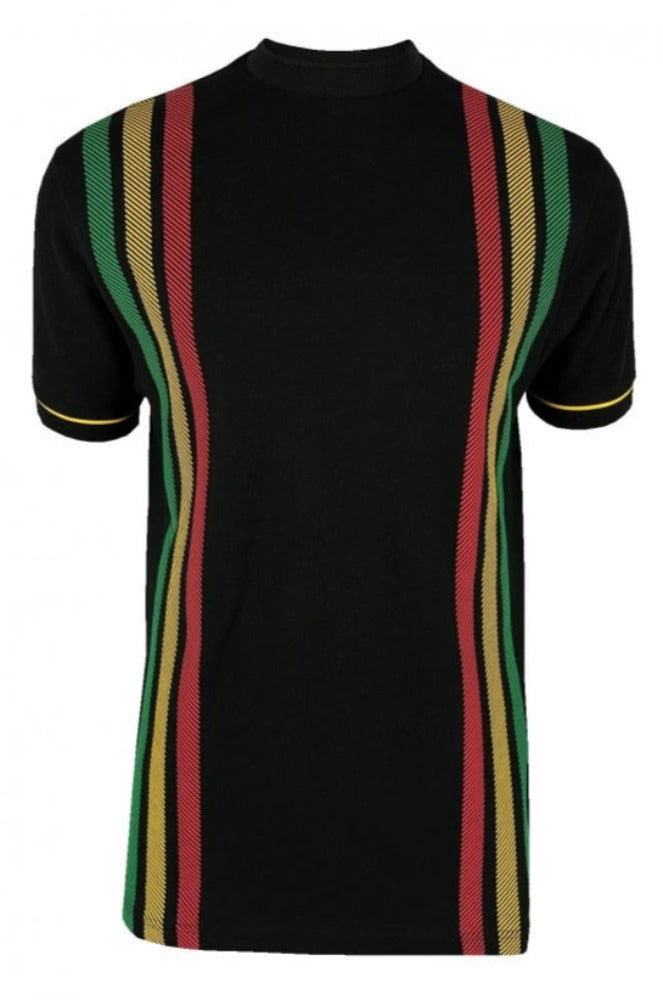 Printed stripe tee TR/8939 Black S & XL