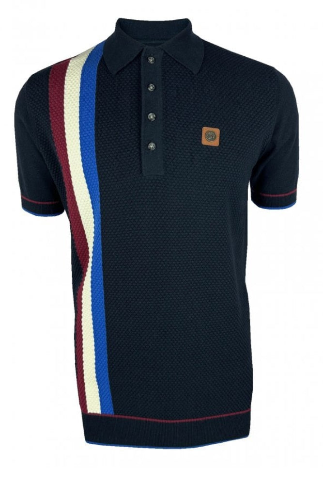 Racing Stripe Fine Gauge Polo TR/9013 Navy