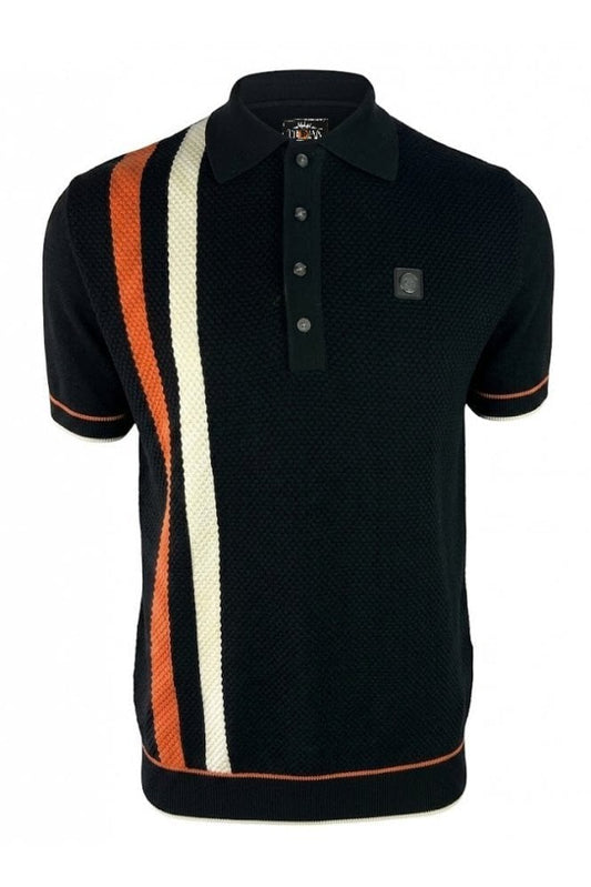 Racing Stripe Fine Gauge Polo TR/9113 Black