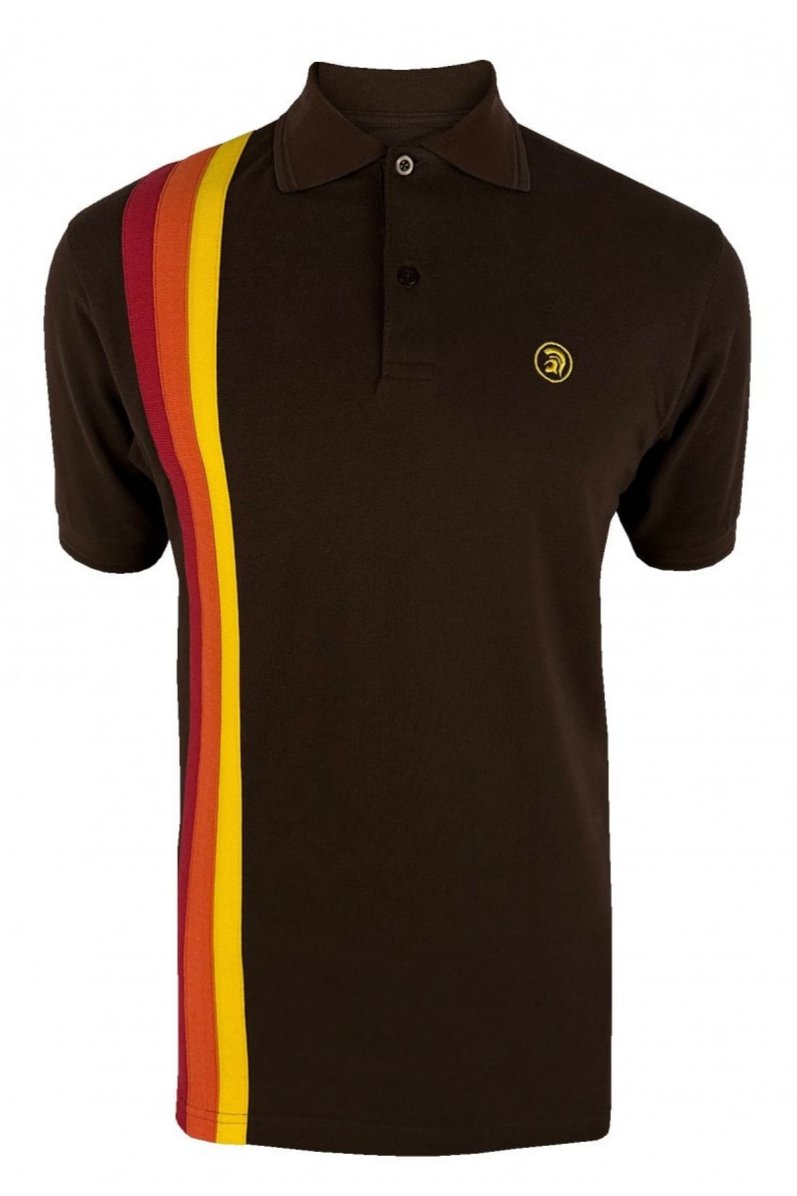 Racing stripe pique polo TR/8937 Chocolate 2XL