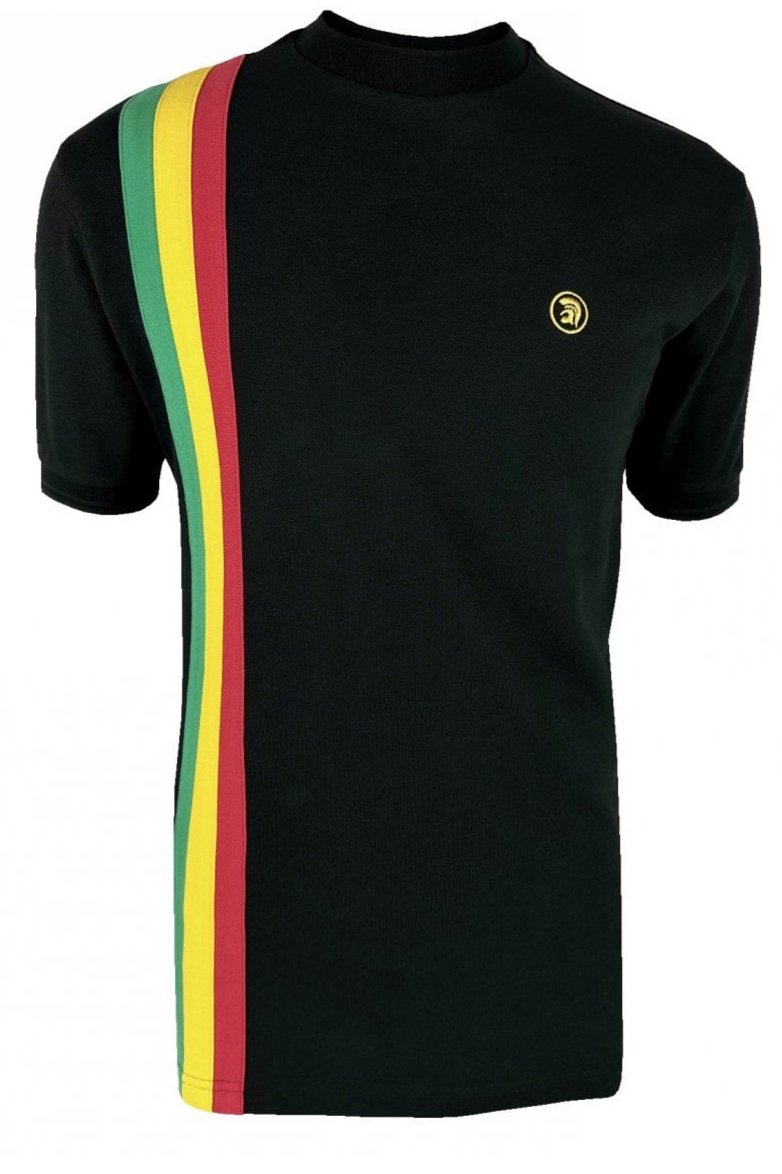 Racing stripe tee TR/8943 Black L & 2XL