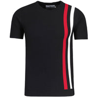Reaction Racing Stripe Knitted Tee Black