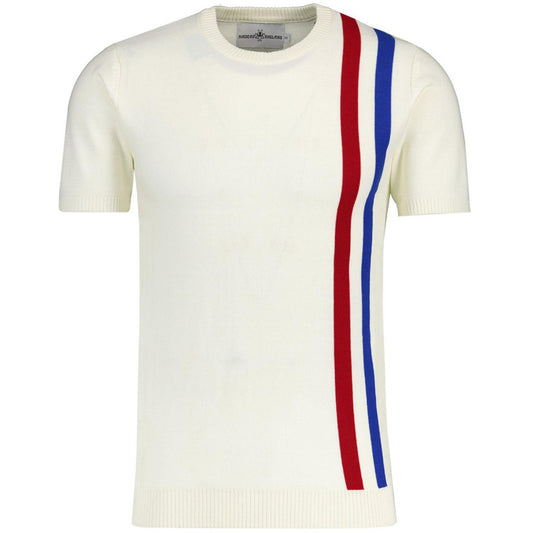 Reaction Racing Stripe Knitted Tee Ecru XL