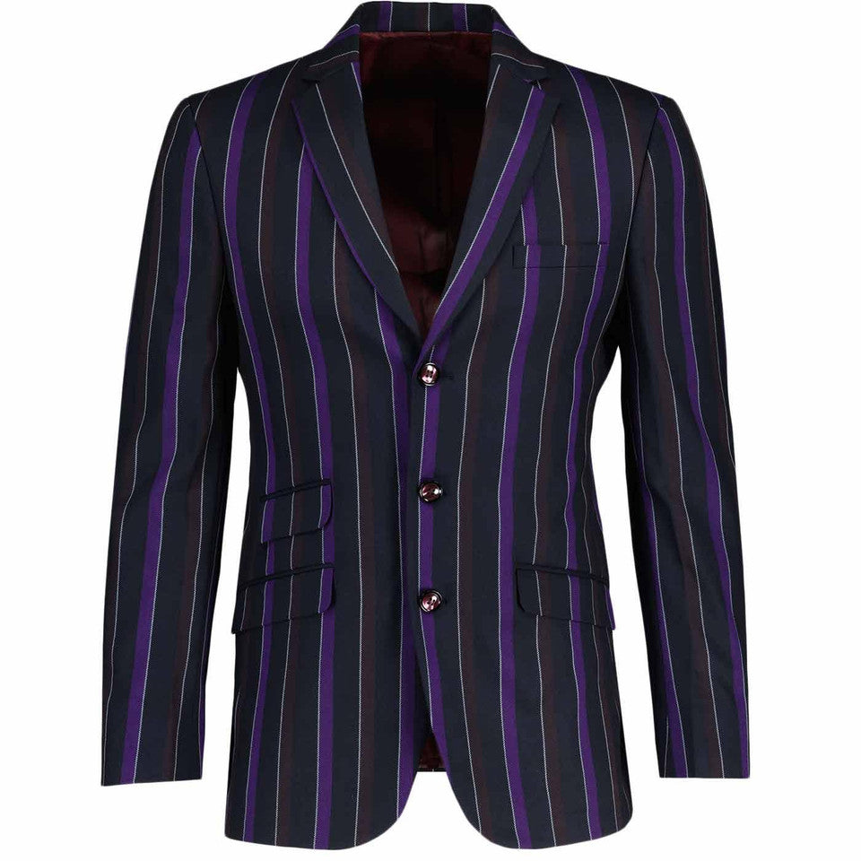 Offbeat 60s Mod Boating Blazer Peacoat Purple 44"