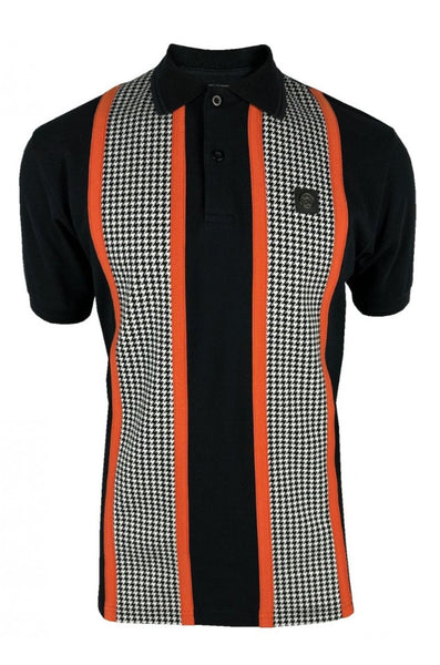 Taped Houndstooth Panel Polo TR/8876 Black