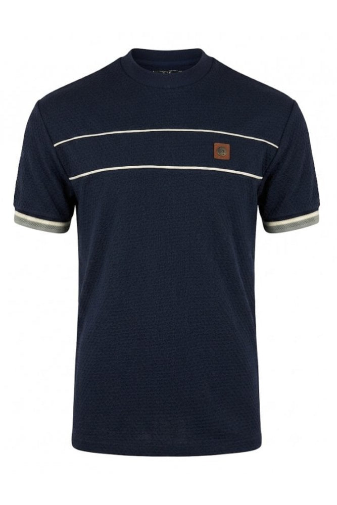 Textured Piped Tee TR/9143 Navy