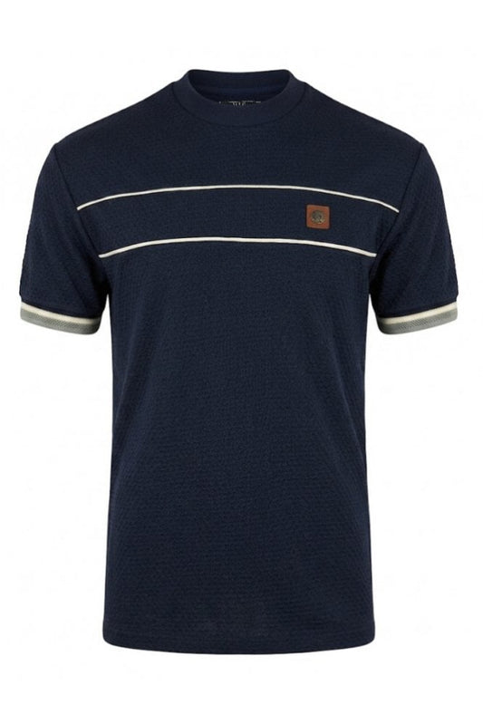 Textured Piped Tee TR/9143 Navy