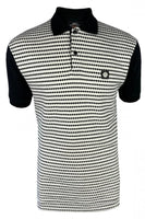 Textured Stripe Panel Polo TR/8975 Black
