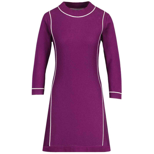 Marchand Piping Trim Knitted Dress Purple