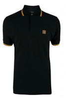 TC/1041 Black Three colour tipped pique polo