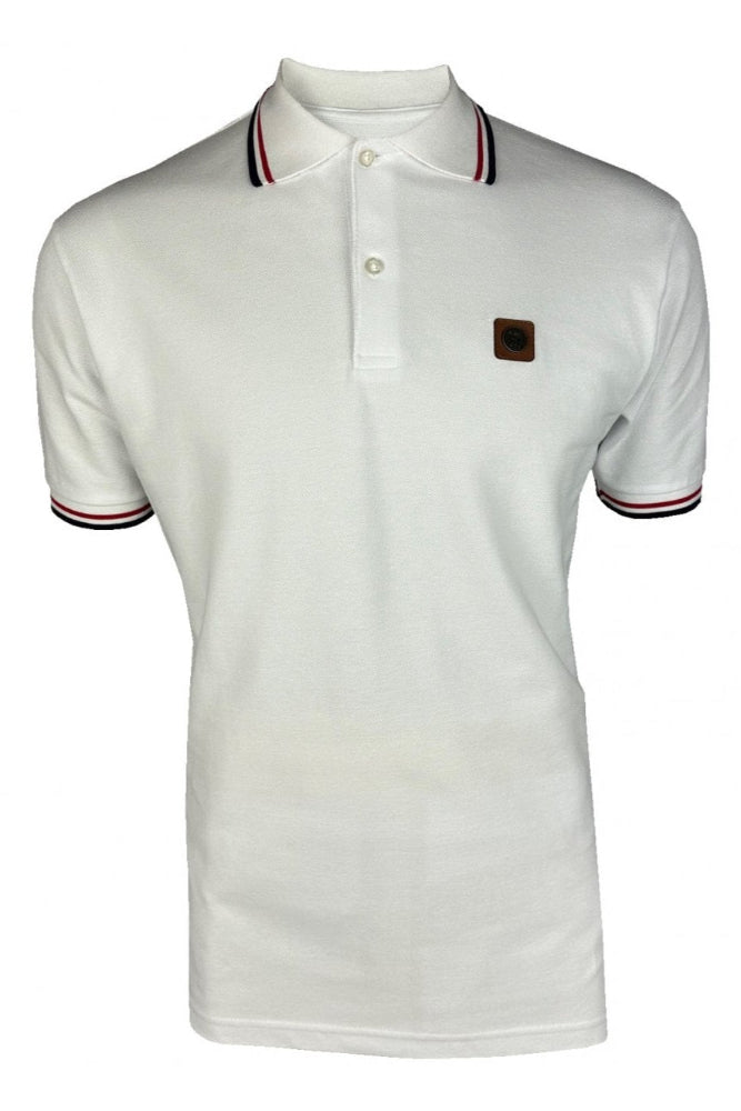 TC/1041 Three colour tipped pique polo White