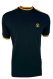 Three colour tipped pique Tee TC/1042 Black