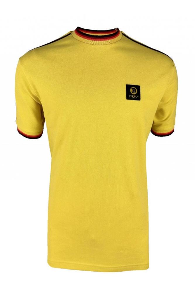 Three colour tipped pique Tee TC/1042 Mustard