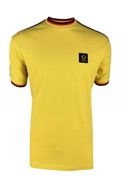 Three colour tipped pique Tee TC/1042 Mustard M