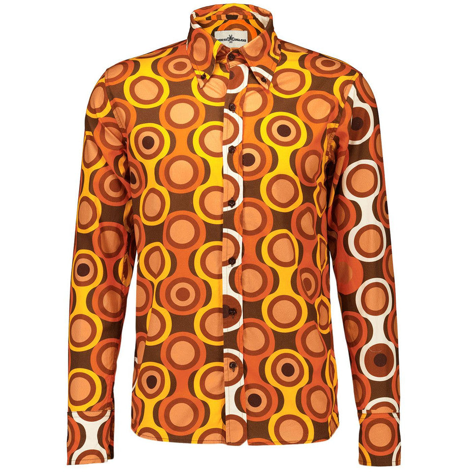 Trip Psych-Out Abstract Mod Target Print Shirt (Emperador)