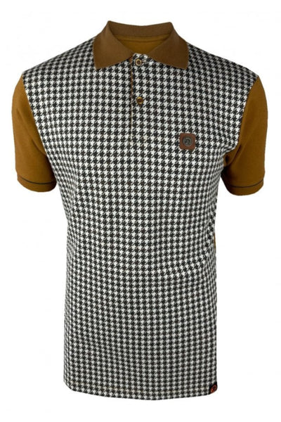 Houndstooth Panel Polo TR/9020 Chocolate