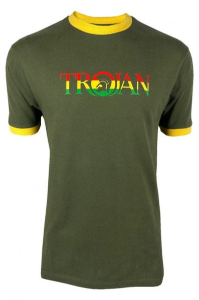 Trojan Logo Ringer Tee TC/1014 Army