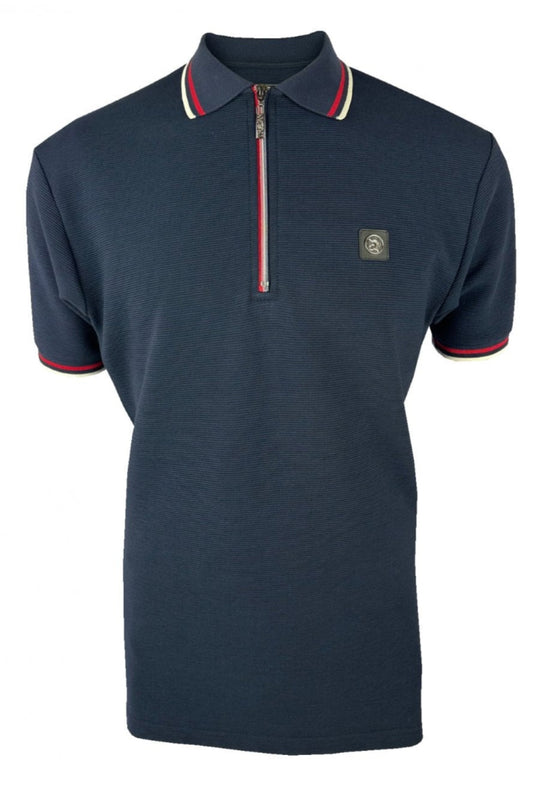 Ottoman Rib Zip Polo TR/9070 Navy