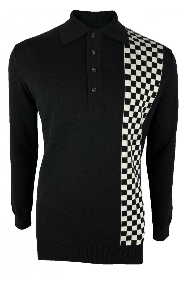'Weller' chequerboard fine gauge polo SS/2558 XL
