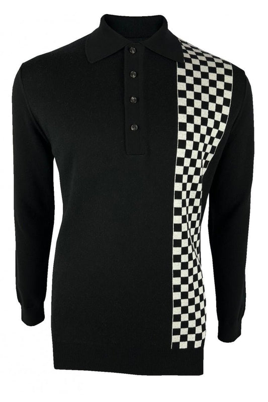 'Weller' chequerboard fine gauge polo SS/2558 XL