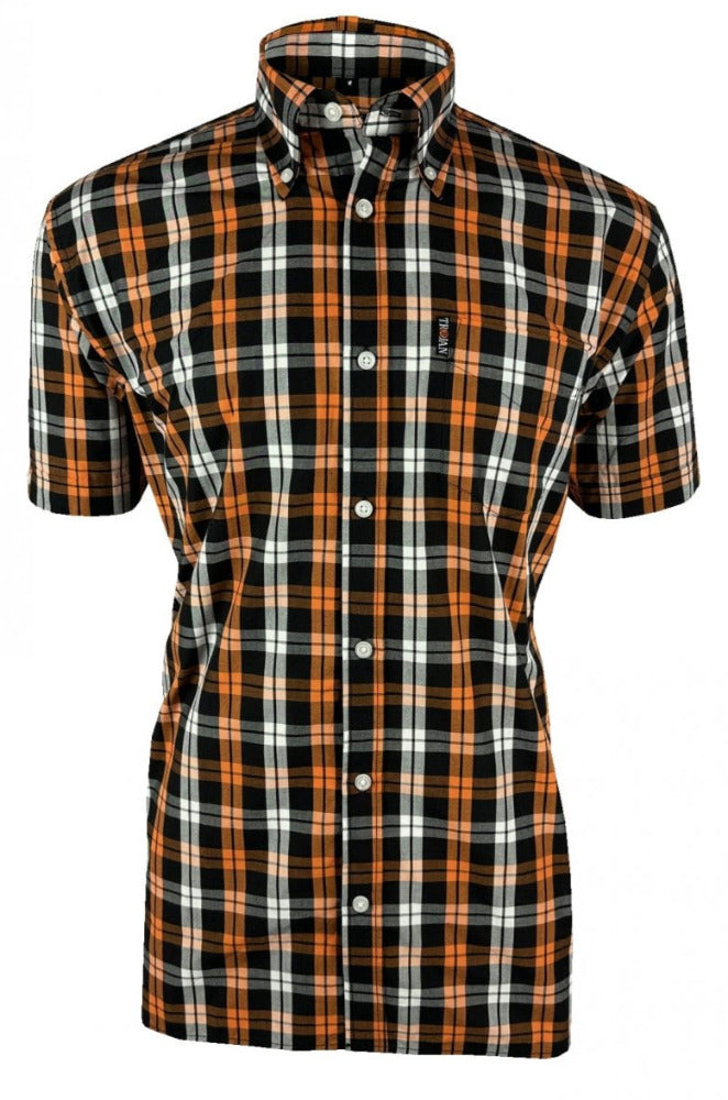 Windowpane Check S/S B/D Shirt TC/1034 Trojan