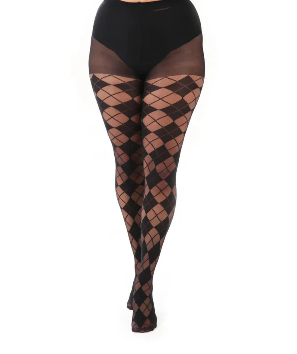 Argyle Pattern Sheer Tights