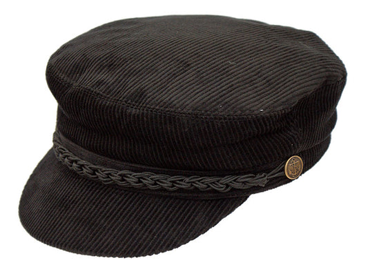 Cord Barge Cap Black
