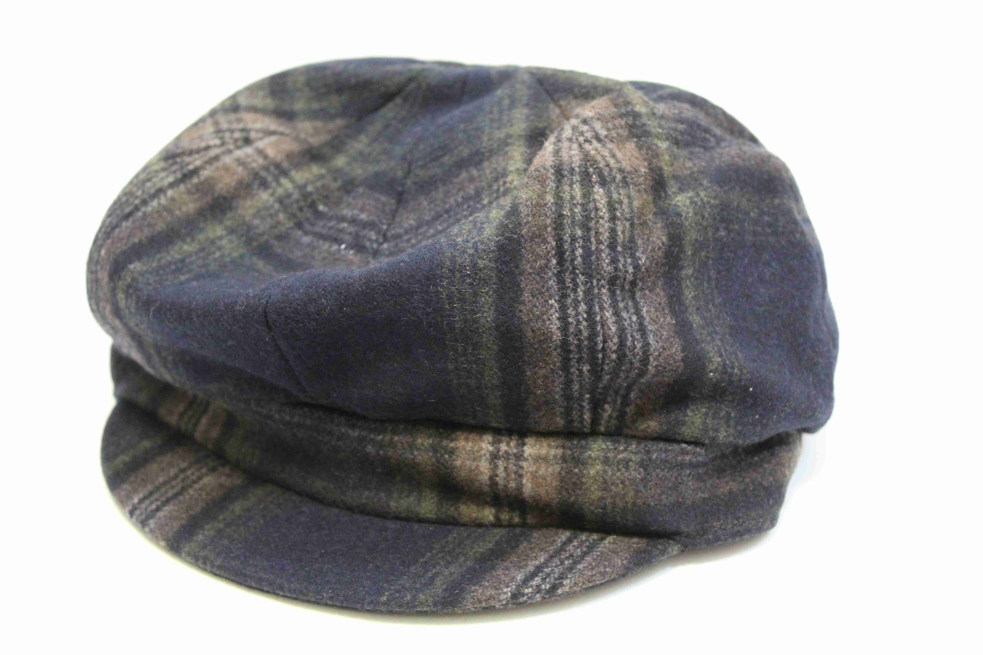Chloe Bakerboy Wool Hat Navy Stripe