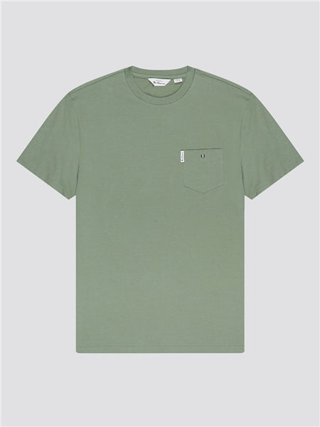 Classic Spade Pocket T Shirt Pale Khaki Sustainable Organic S & 2XL