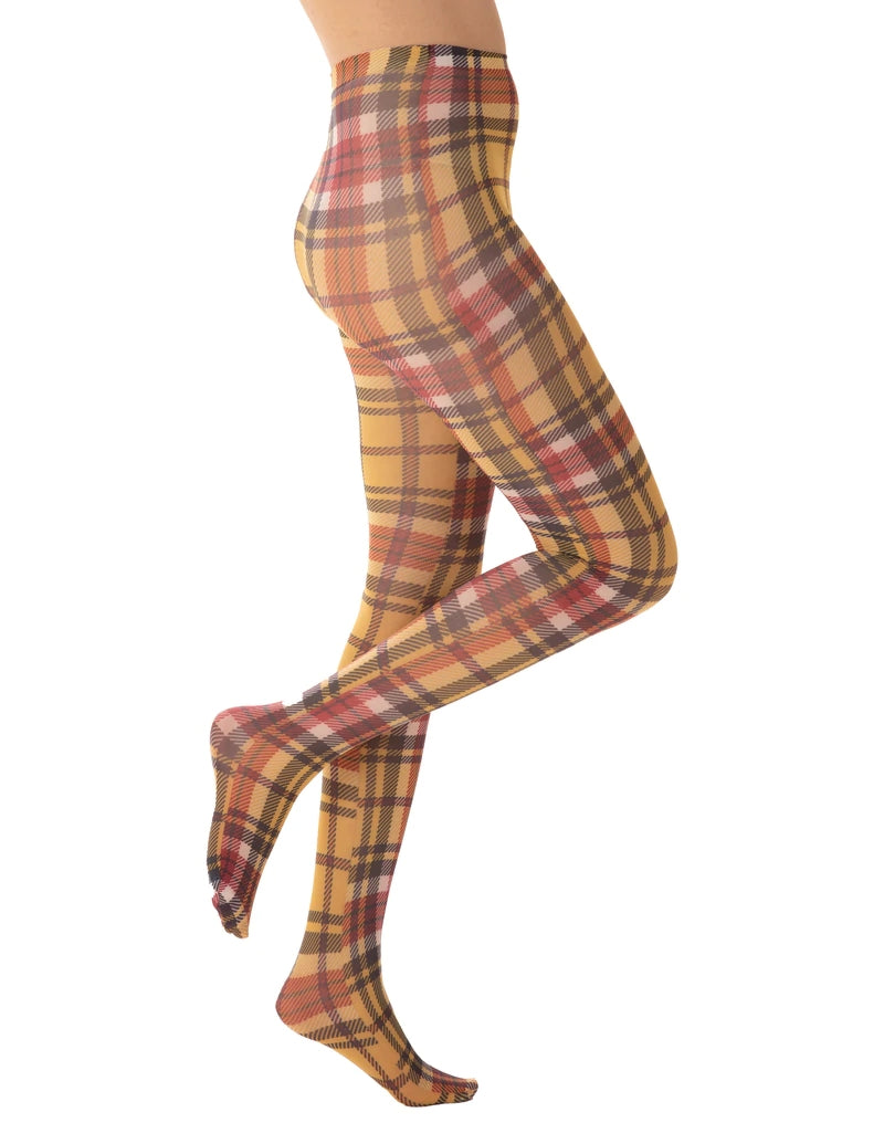 Colonel Mustard Tartan Printed Tights