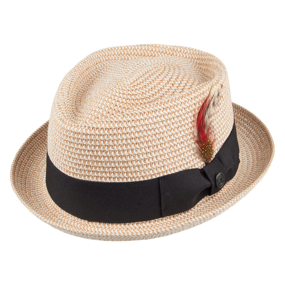 Diamond Crown Toyo Flettet Pork Pie Hat - Natur