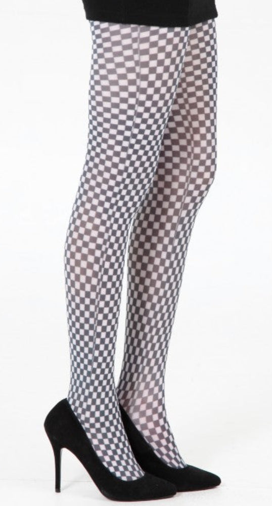 Gingham Check Printed Tights