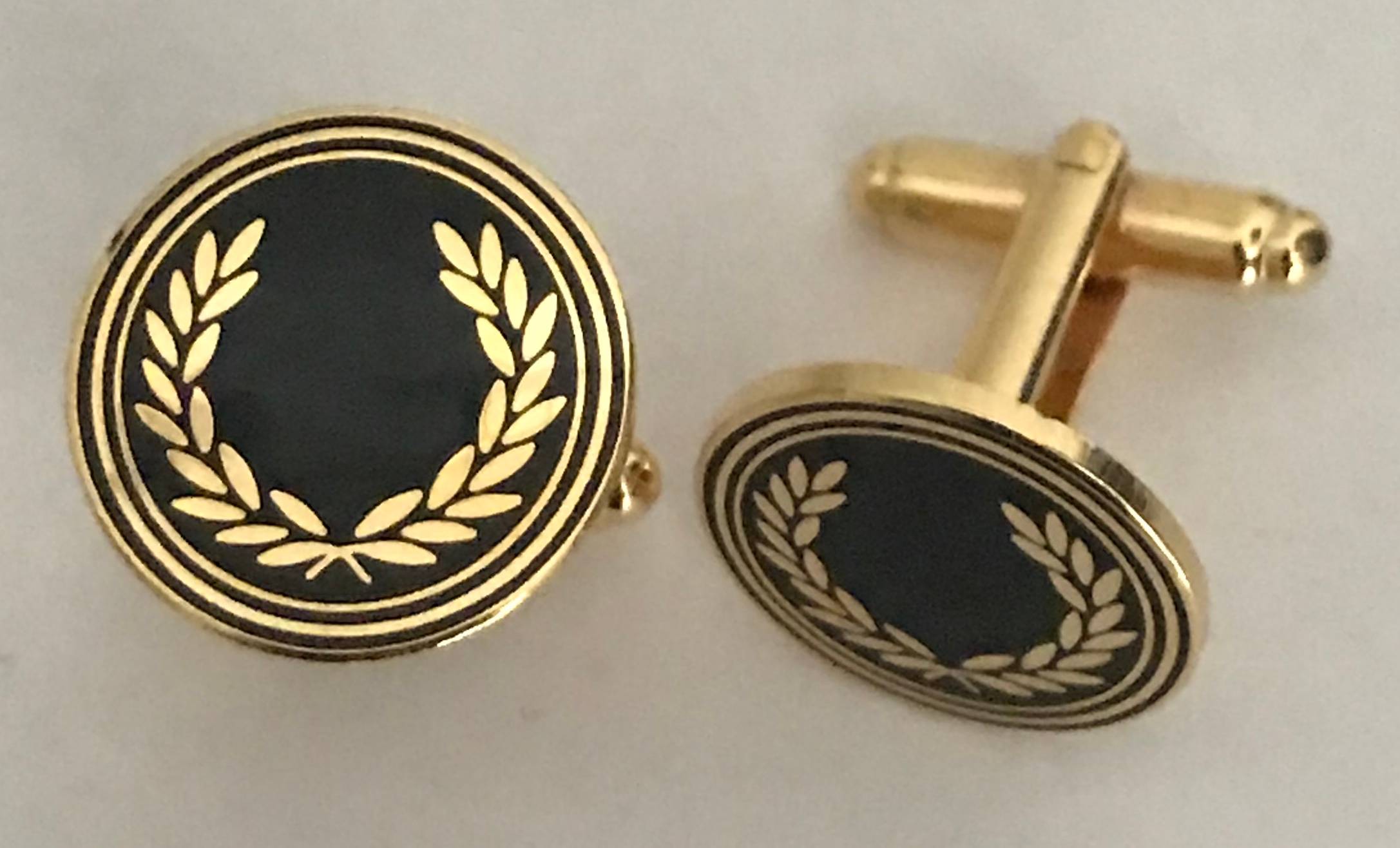 Laurel Cufflinks Black/Gold
