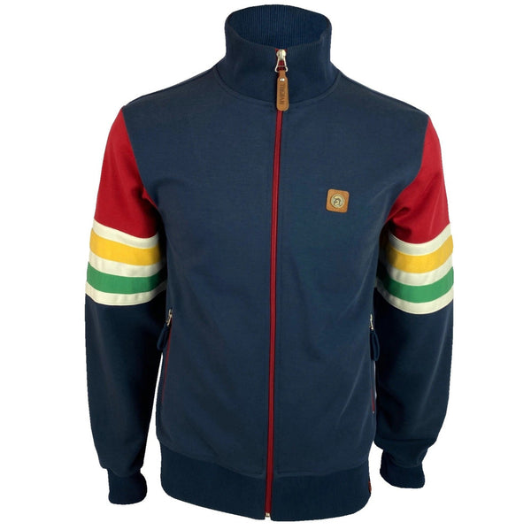 ‘Marley’ Stripe Sleeve Track Top TR/8700 Navy