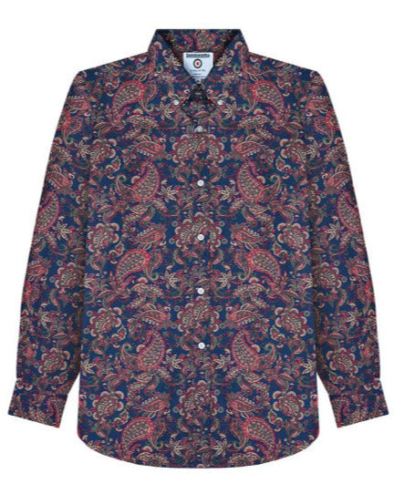 L/S Paisley Shirt Navy/Red