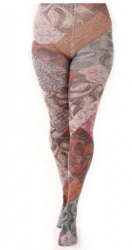 Paisley Patchwork Printed Tights