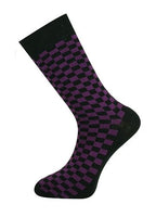 Checkerboard Sock Purple/Black