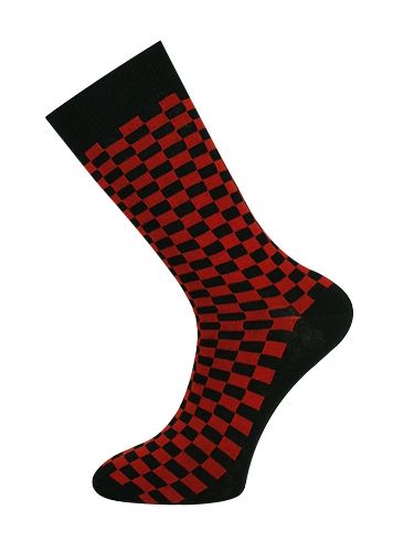 Checkerboard Sock Red/Black