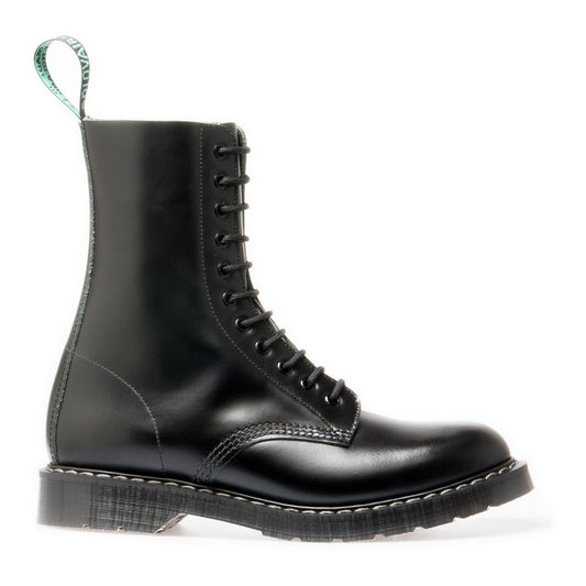 Derby Boot 11 Eye Black Hi Shine sizes 3