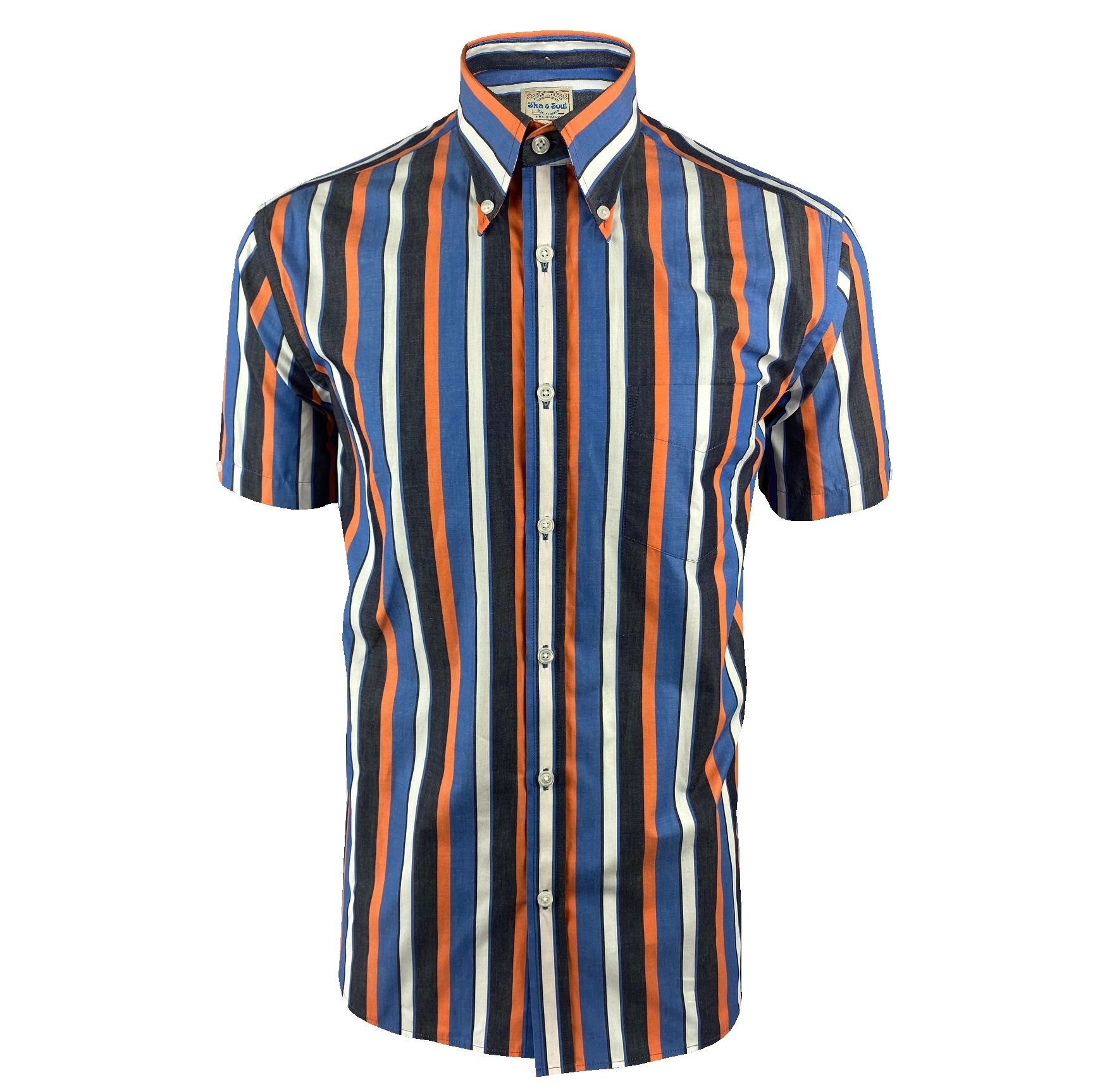 Spear-point Stripe Button-Down S/S – SS/2406 Navy S