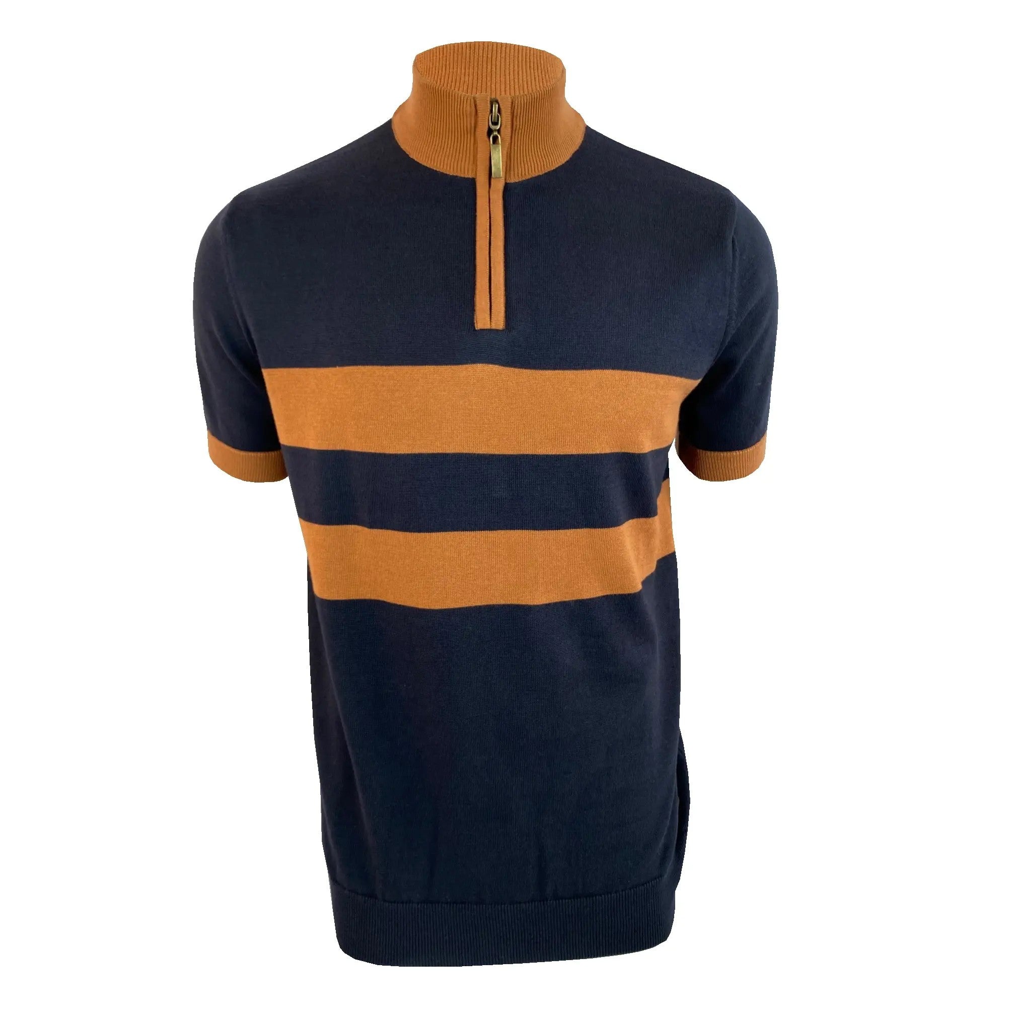 Trojan Stripe Front Zip Fine Gauge TR/8650 Navy S