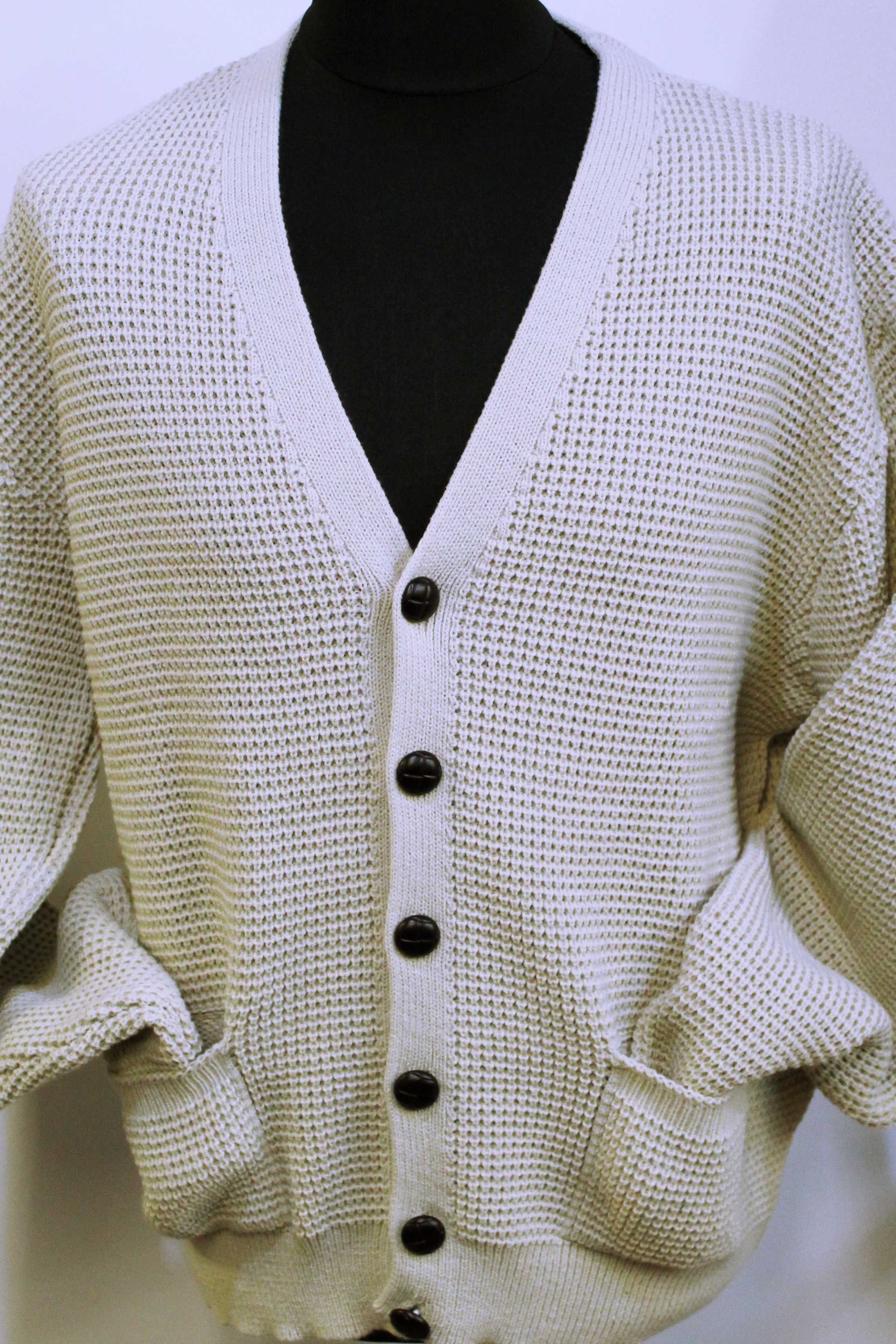 Waffle Knit Cardigan Stone