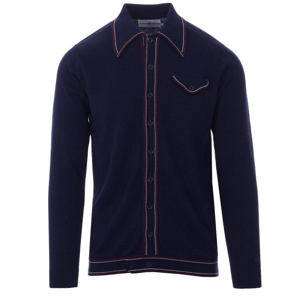 Crawdaddy Micro Dash LS Polo Navy