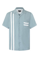 Lucky Stripe Bowling Shirt Blue XL