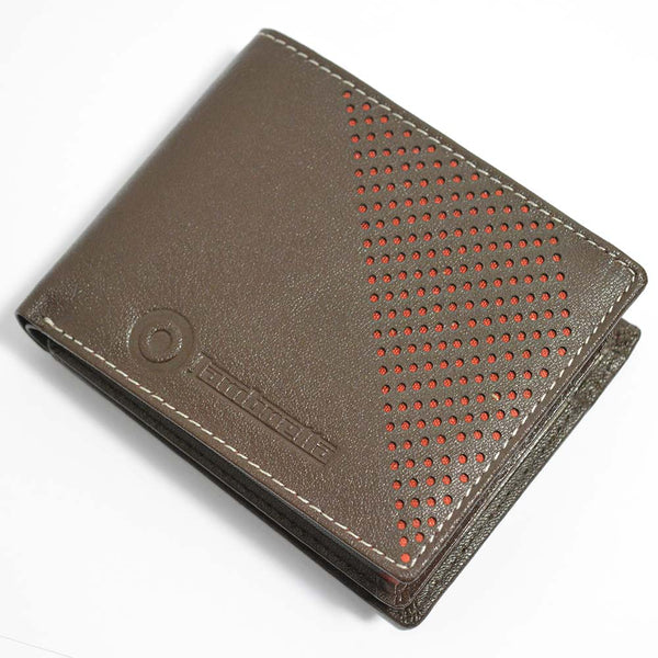 Punched Leather Wallet Black or Dark Brown