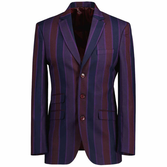 Offbeat Stripe Boating Blazer Purple Mix 42"
