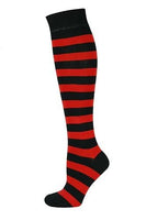 Knee High Socks Striped Red/Black