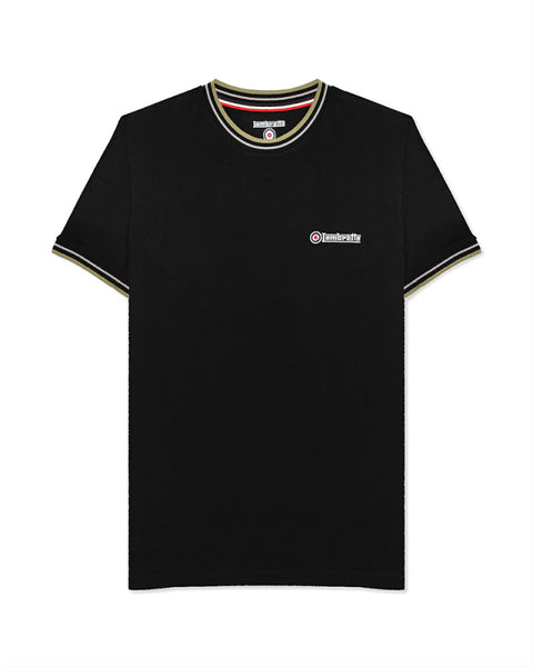 Tipped Twin Tipped Pique Tee Black