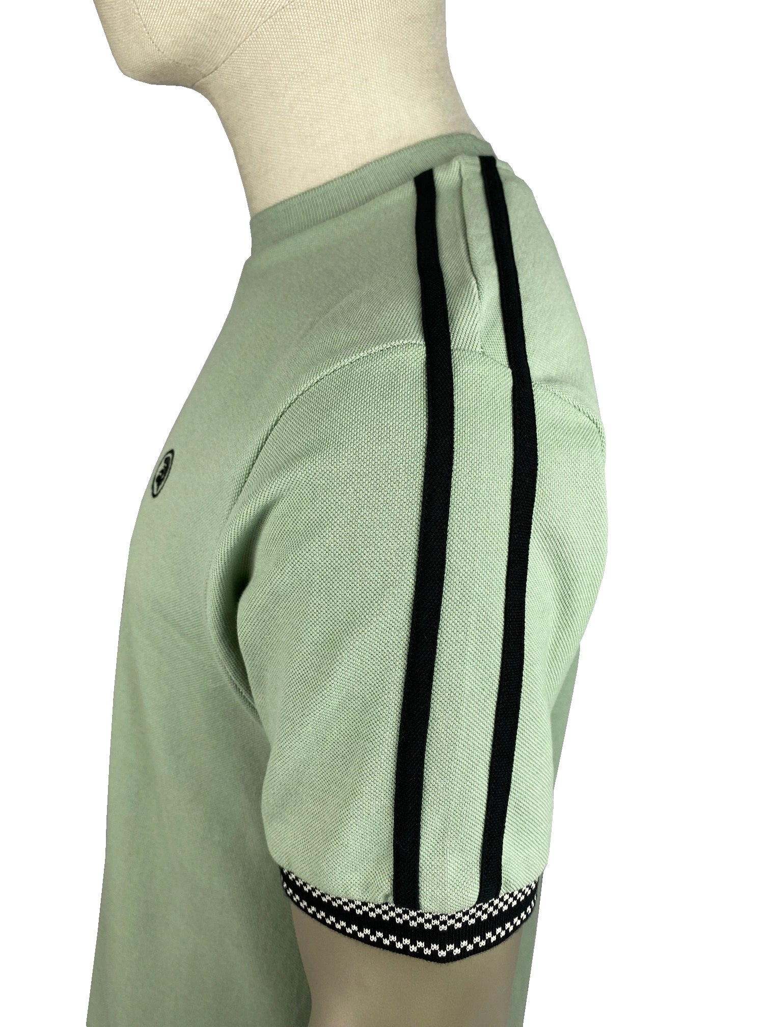 Twin Stripe Chequerboard Tee TR/8731 Sage